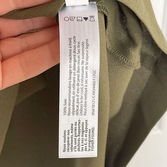 Eileen Fisher V-Neck Silk Georgette Crepe Tunic w/ Pockets Sz SP NWOT - Picture 5 of 7